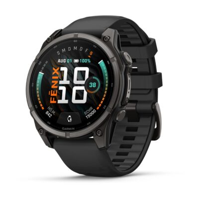 Garmin fenix 9 47mm Schwarz Carbongrau DLC Titan, Ansicht 1