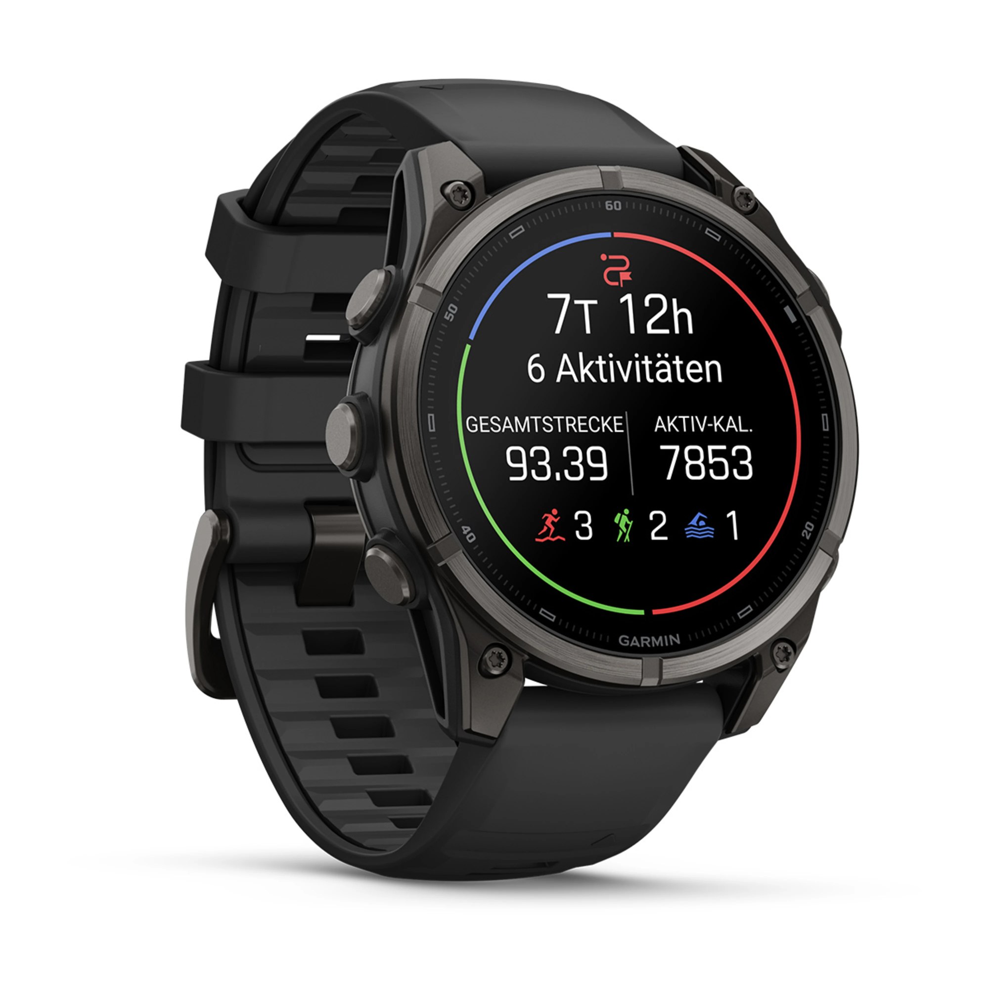 Garmin fenix 9 47mm Schwarz Carbongrau DLC Titan, Ansicht 2