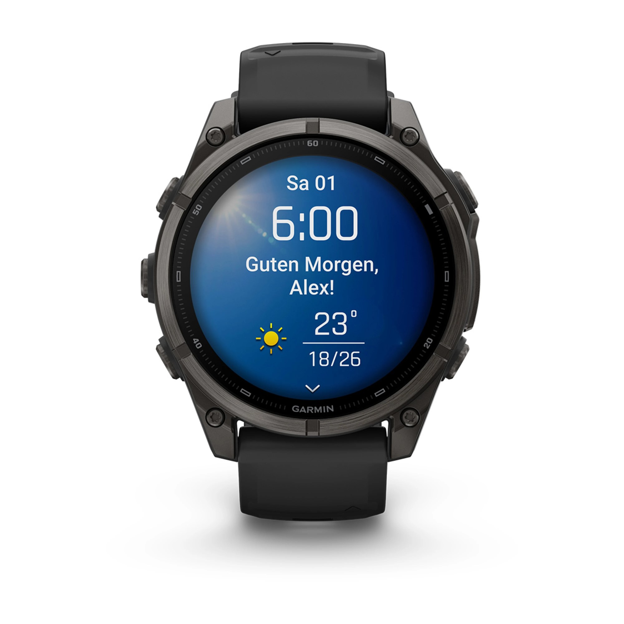 Garmin fenix 9 47mm Schwarz Carbongrau DLC Titan, Ansicht 6