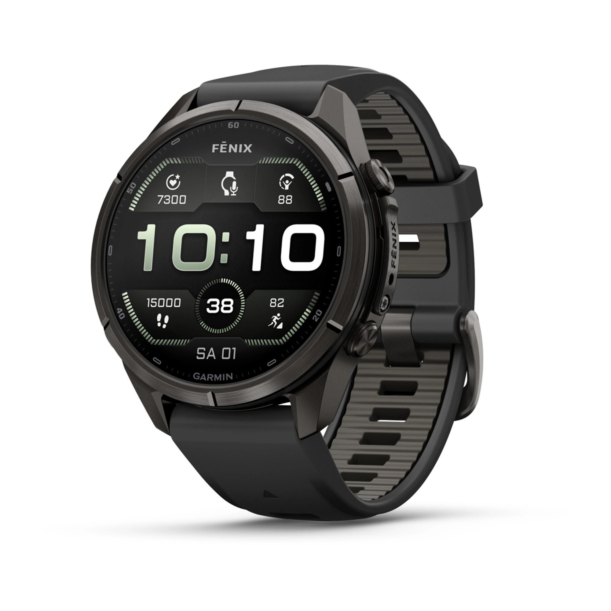Garmin fenix 9 Pro inReach 43mm Carbongrau DLC Titan, Ansicht 1