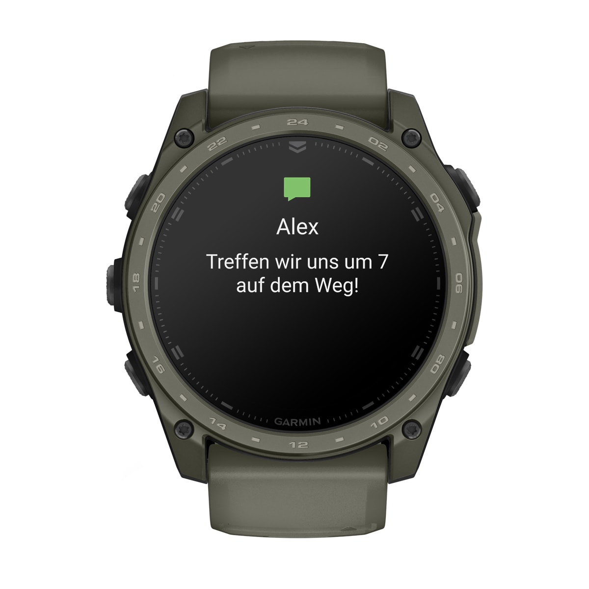 Garmin tactix 8 – AMOLED, 51mm – Titan-Lünette mit Cerakote-Beschichtung Olivgrün und zweifarbigem Silikon-Armband Garmin tactix 8 AMOLED 51mm Cerakote Olivgrün, Ansicht 2