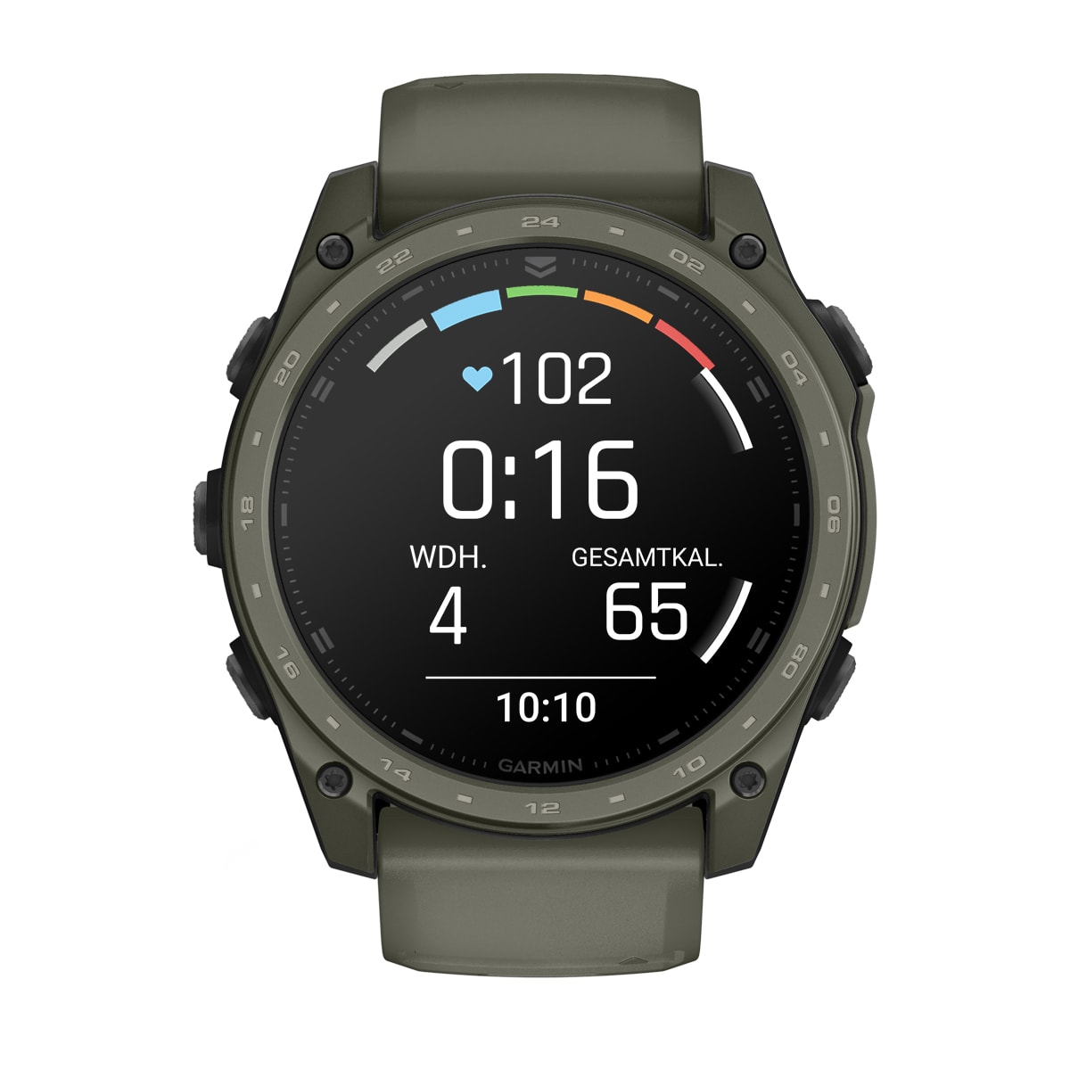 Garmin tactix 8 – AMOLED, 51mm – Titan-Lünette mit Cerakote-Beschichtung Olivgrün und zweifarbigem Silikon-Armband Garmin tactix 8 AMOLED 51mm Cerakote Olivgrün, Ansicht 7