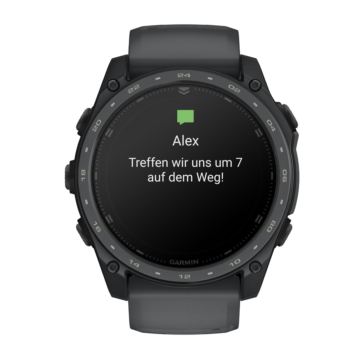 Garmin tactix 8 – AMOLED, 51mm – Titan-Lünette mit Cerakote-Beschichtung Schiefergrau und zweifarbigem Silikon-Armband Garmin tactix 8 AMOLED 51mm Cerakote Schiefergrau, Ansicht 2