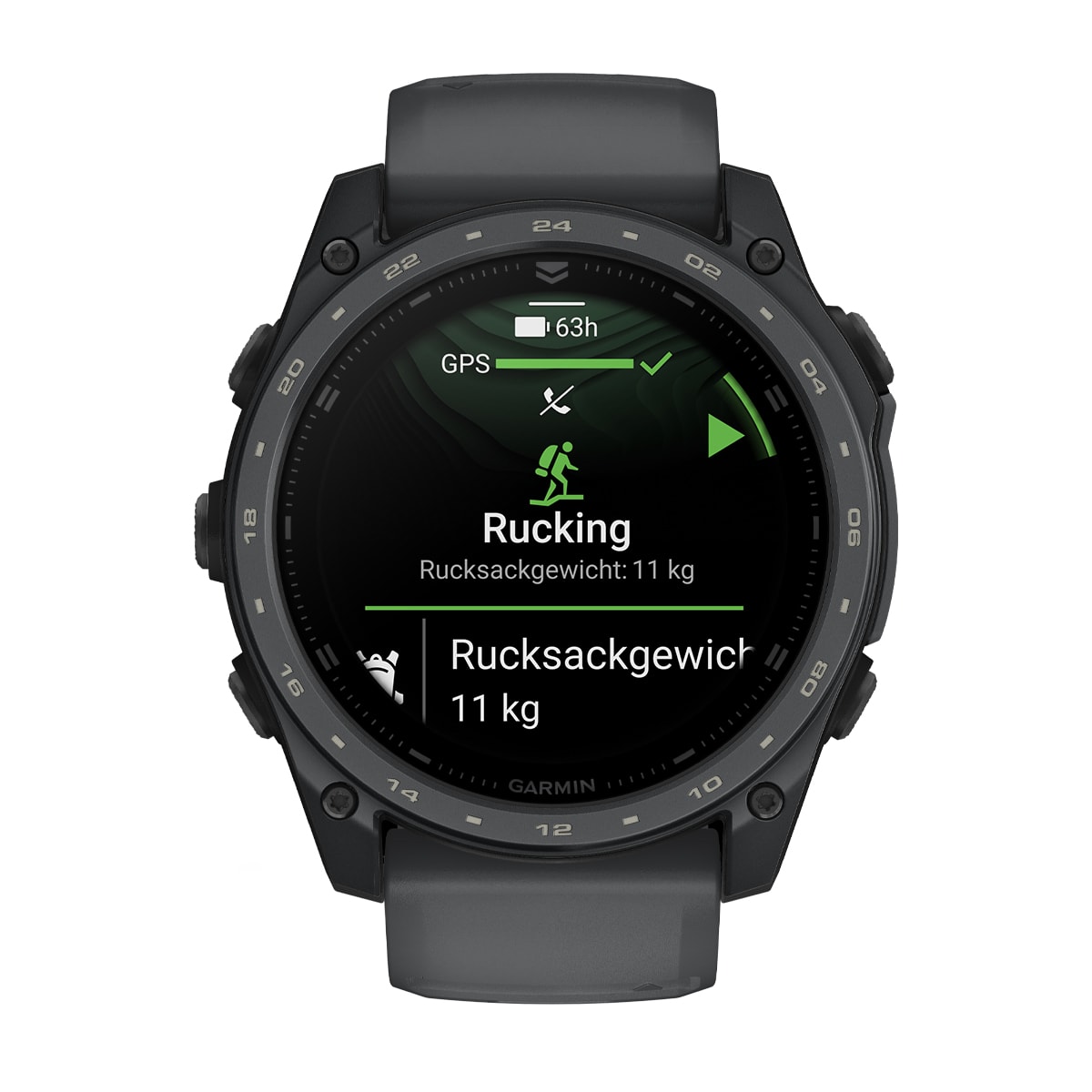 Garmin tactix 8 – AMOLED, 51mm – Titan-Lünette mit Cerakote-Beschichtung Schiefergrau und zweifarbigem Silikon-Armband Garmin tactix 8 AMOLED 51mm Cerakote Schiefergrau, Ansicht 4