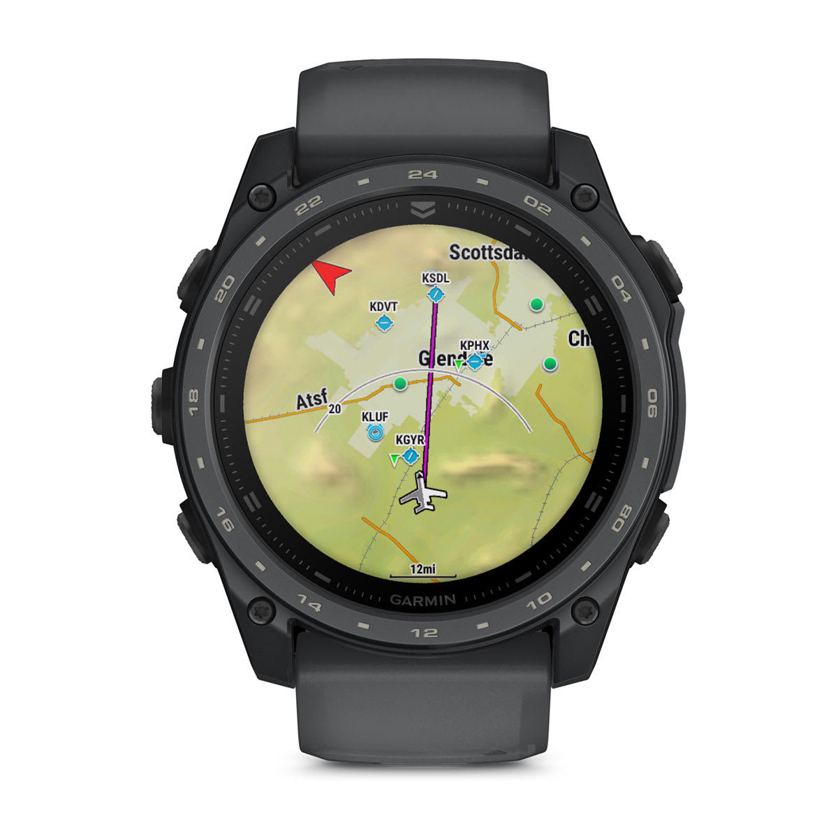 Garmin tactix 8 – AMOLED, 51mm – Titan-Lünette mit Cerakote-Beschichtung Schiefergrau und zweifarbigem Silikon-Armband Garmin tactix 8 AMOLED 51mm Cerakote Schiefergrau, Ansicht 9