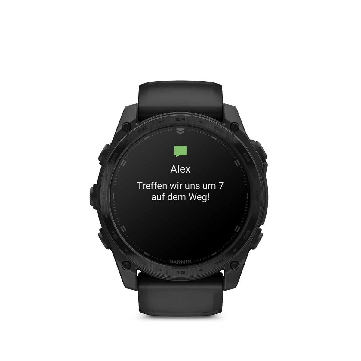 Garmin tactix 8 – AMOLED, 51mm – Titan-Lünette mit Nylon-Armband Schwarz und Silikon-Armband Schwarz/Dunkelgrau Garmin tactix 8 AMOLED 51mm, Ansicht 2
