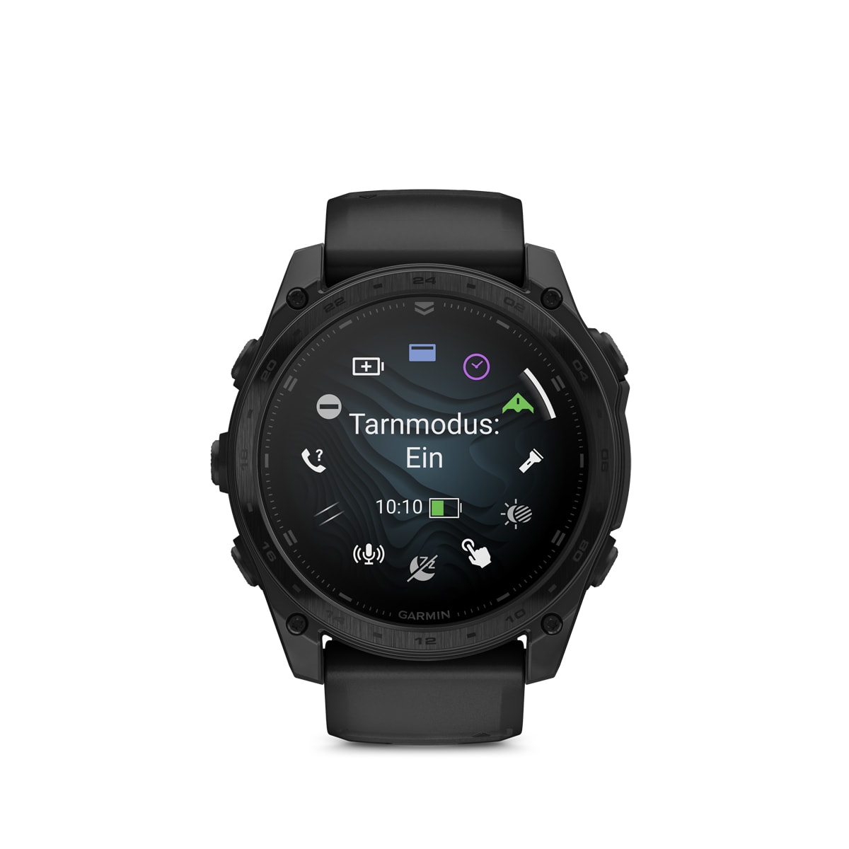 Garmin tactix 8 – AMOLED, 51mm – Titan-Lünette mit Nylon-Armband Schwarz und Silikon-Armband Schwarz/Dunkelgrau Garmin tactix 8 AMOLED 51mm, Ansicht 4