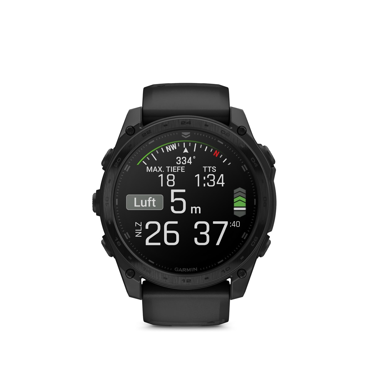 Garmin tactix 8 – AMOLED, 51mm – Titan-Lünette mit Nylon-Armband Schwarz und Silikon-Armband Schwarz/Dunkelgrau Garmin tactix 8 AMOLED 51mm, Ansicht 8