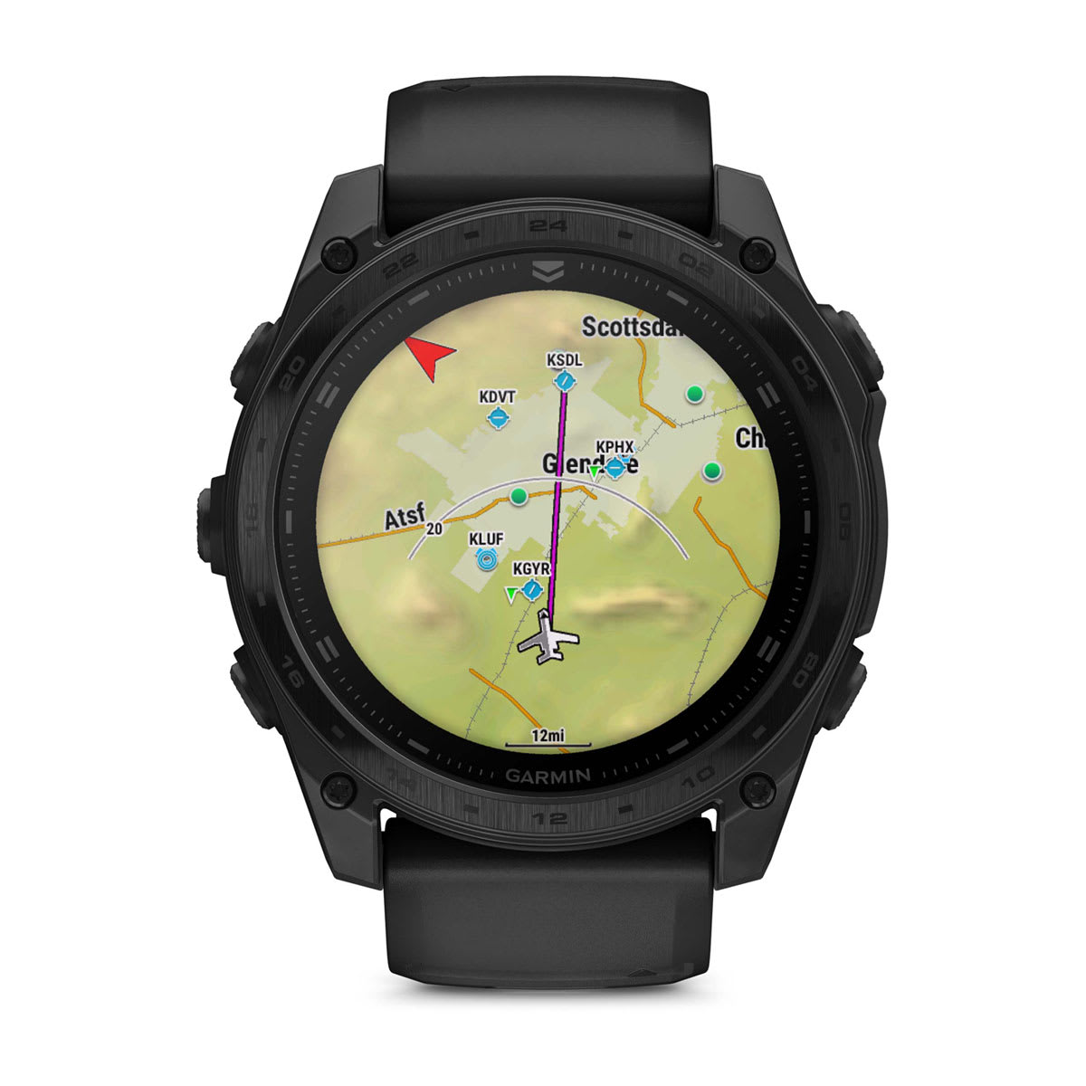 Garmin tactix 8 – AMOLED, 51mm – Titan-Lünette mit Nylon-Armband Schwarz und Silikon-Armband Schwarz/Dunkelgrau Garmin tactix 8 AMOLED 51mm, Ansicht 9