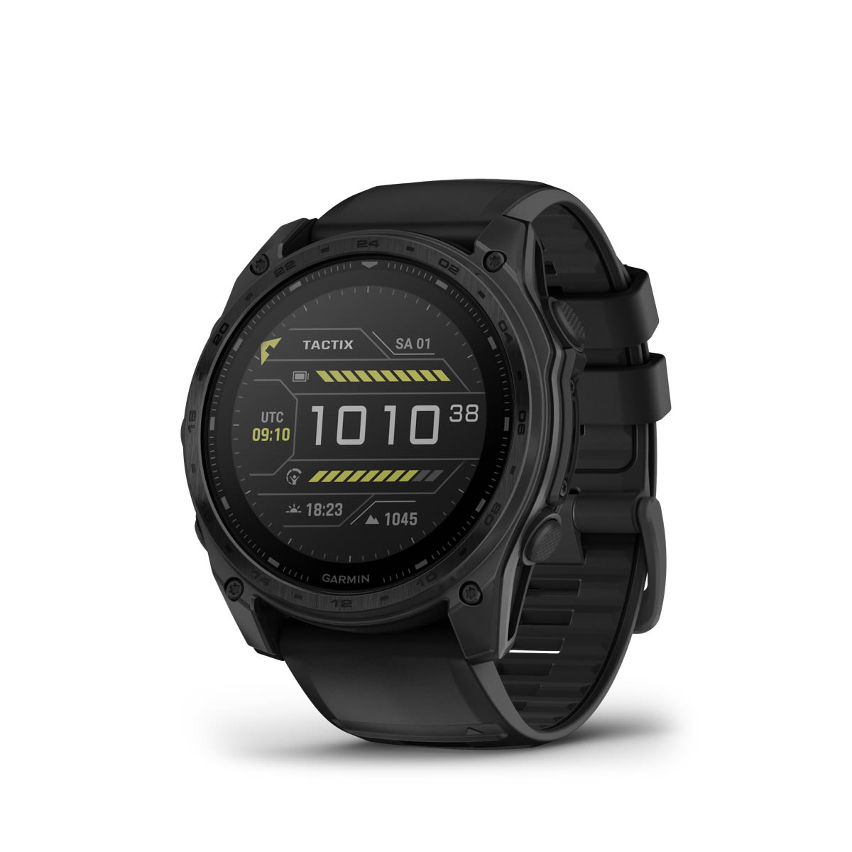 Garmin tactix 8 Elite – Solar, 51mm – Titan-Lünette mit Nylon-Armband Schwarz und Silikon-Armband Schwarz Garmin tactix 8 Solar Elite 51mm, Ansicht 1