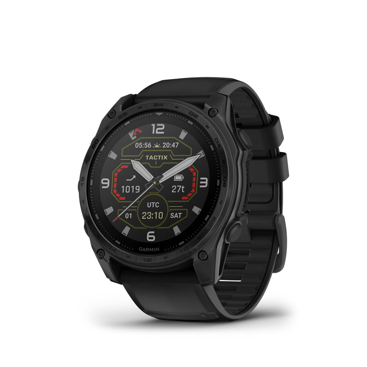 Garmin tactix 8 – Solar, 51mm – Titan-Lünette mit Nylon-Armband Schwarz und Silikon-Armband Schwarz Garmin tactix 8 Solar 51mm, Ansicht 1