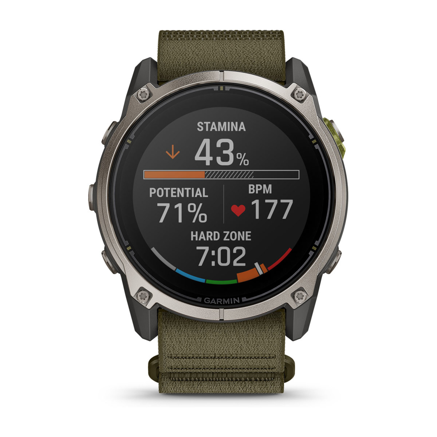 Garmin Enduro 4 – Solar, 51mm – Titan-Lünette mit ComfortFit Textil-Armband Dark Olive Garmin Enduro 4, Ansicht 4